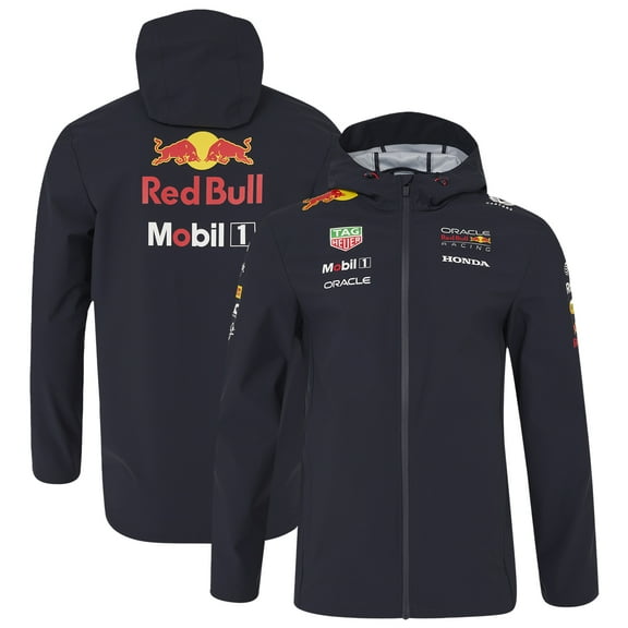 Unisex Red Bull Racing Navy Red Bull Racing Water Resistant Replica Full-Zip Hooded Jacket