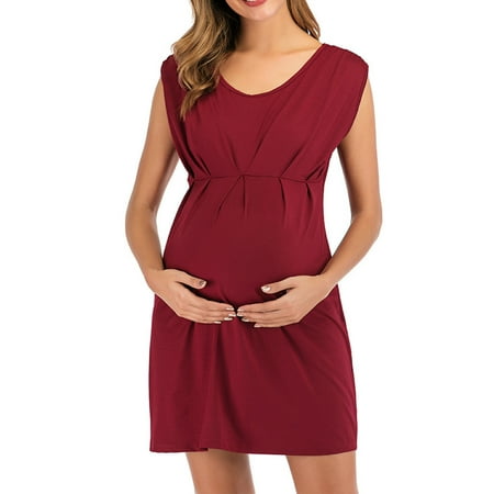 

Maternity Clothes For Women Clearance Women s Summer Crewneck Leeve Solid Color Sexy Fashion Maternity Elegant Dress