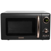 Haden 0.7 Cu Ft Compact Countertop Microwave with Digital Timer, 700 Watts, Black/Pewter