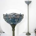 thumbnail image 6 of WERFACTORY Tiffany Floor Lamp Sea Blue Stained Glass Dragonfly Light 12X12X66 Inches Pole Torchiere Standing Corner Torch Uplight Decor Bedroom Living Room Home Office S147 Series, 6 of 8