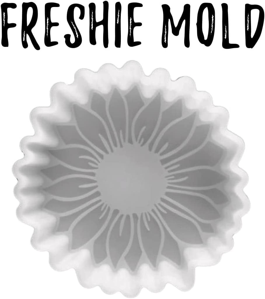 Sunflower Freshie Silicone Mold  6 Pack Bulk Wholesale  Size 4" Wide x 4" Long x 0.8" Deep  Small Sunflower Design for Freshie, Soap, Resin, Candles for Aroma Beads Scented Heat Resistant
