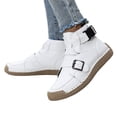 thumbnail image 3 of KANG Fashion Couples Matching Sneakers for Women & Men, Spring Summer Plus Size Leather Upper Shoes, Hand-Stitched Casual Comfort Athletic Training Fitness Shoes White 43, 3 of 9
