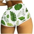 thumbnail image 2 of Feancey Women Yoga Shorts Butt Lift High Waisted Sports Dance Shorts Hawaiian Print Summer Shorts Stretch Skinny Mini Hot Pants Multicolor XL, 2 of 5