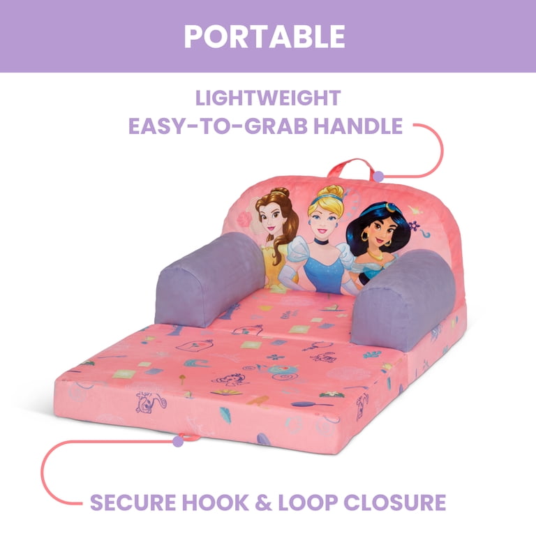 Delta Children Disney Princess Cozee Buddy Flip-Out Chair, Pink photo 6