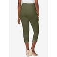 thumbnail image 2 of Jessica London Women's Plus Size Stretch Cotton Cuff-Button Capri Legging, 2 of 6