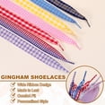 thumbnail image 3 of Uxcell 1 Pair 55.1 Inch Gingham Shoelaces, 1 Inch Wide Yellow Ribbon Shoe Laces Plaid Satin Fabric Shoe Strings Replacement for Women Men Sport Sneakers Boots High-Tops, 3 of 6