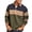 Army Green, variant on Miluxas Men's Color Block Striped Print Long Sleeve Shirt Tops Button Down Collared Shirt Golf Casual Shirts Tops Navy