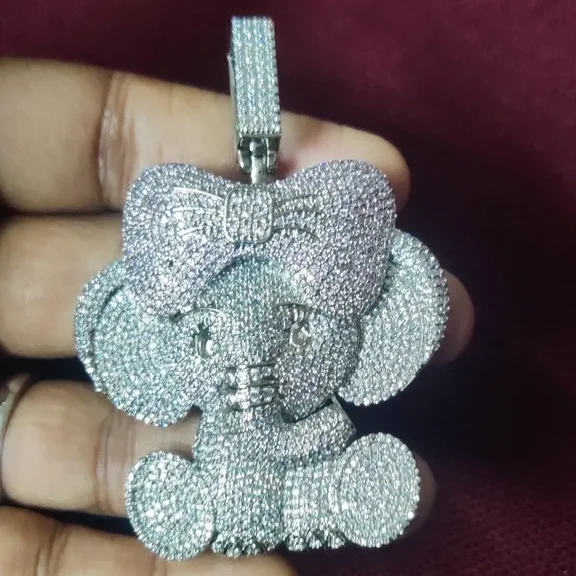 Aishvi Jewels Round Brilliant Cut Simulated Diamond Lord Ganesh Pendant with 14K Gold Plated God Pendant for Men, 925 Silver Pendant, god Pendant for her