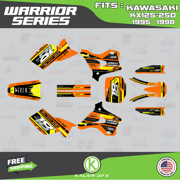 Kalair GFX Graphics Kit for Kawasaki KX125 (1995-1998) Warrior Series