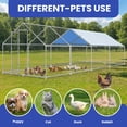 thumbnail image 4 of Uforic Chicken Run Coop 26 x 9.8 x 6.4 FT Large Metal Spire Shaped Chicken Coop, Walk-in Hen Cage, Outdoor Poultry Cage with Waterproof Anti-UV proof Cover and Wire Mesh for Backyard,Outdoor Farm Use, 4 of 7