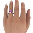 thumbnail image 6 of 14K Rose Gold 2 ctw Amethyst Ring with Diamonds Flower Vintage Halo, 6 of 6