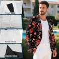 thumbnail image 6 of Chririnla Christmas Poinsettia Men's Suit Jacket One Button Dress Suit Dinner Sports Coats Tuxedo Blazer for Festival Party Dinner, 6 of 7