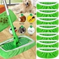 thumbnail image 2 of PrePat 1/3/6Pcs Sweeper Wet & Dry Cleaning Cloths Reusable Microfiber Mop Pads Green Furniture Flooring Mop Head Replacement Washable Rag Towel, 2 of 10