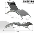 thumbnail image 2 of Outdoor Chaise Lounge Chair Set of 2, Patio Recliner Chairs with Adjustable Backrest and Removable Pillow, Tanning Chair for Beach, Pool, Sunbathing, Dark Gray, 2 of 8