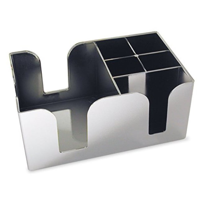 corect plastic bar caddy with 6 compartments, chrome