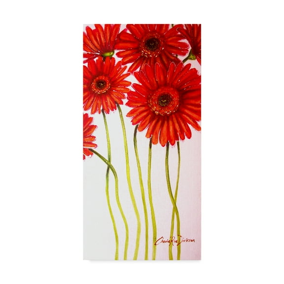 Trademark Fine Art 'Red Gerberas 1' Canvas Art by Cherie Roe Dirksen