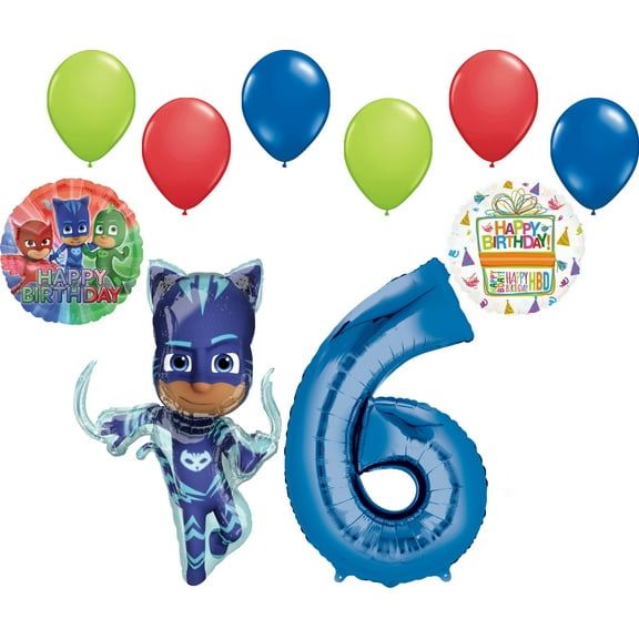 PJ Masks Catboy 6th Birthday Party Supplies Balloon Bouquet Decorations