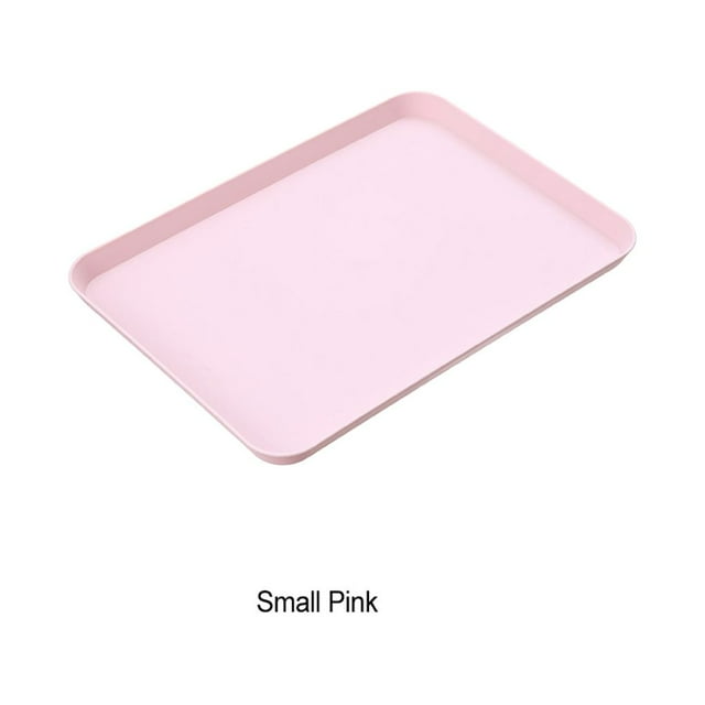 Ruiboury Multifunctional Plastic Rectangular Tray For Various Uses Bright And Beautiful Kitchen Trays small pink 1Set