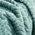 thumbnail image 7 of Exclusivo Mezcla Twin Size Jacquard Weave Wave Pattern Flannel Fleece Velvet Plush Bed Blanket as Bedspread/Coverlet/Bed Cover (90" x 66", Celadon), 7 of 7