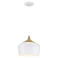thumbnail image 1 of Access Lighting 52057LEDDLP-WH-WGN 12 in. Blend LED Pendant Ceiling Light, White with Wood Grain, 1 of 2