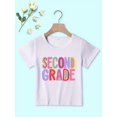 thumbnail image 1 of SECOND GRADE Print Cotton Crew Neck Short Sleeve T-Shirt For Girls, Casual Summer Tee, Breathable & Lightweight Top, 1 of 7