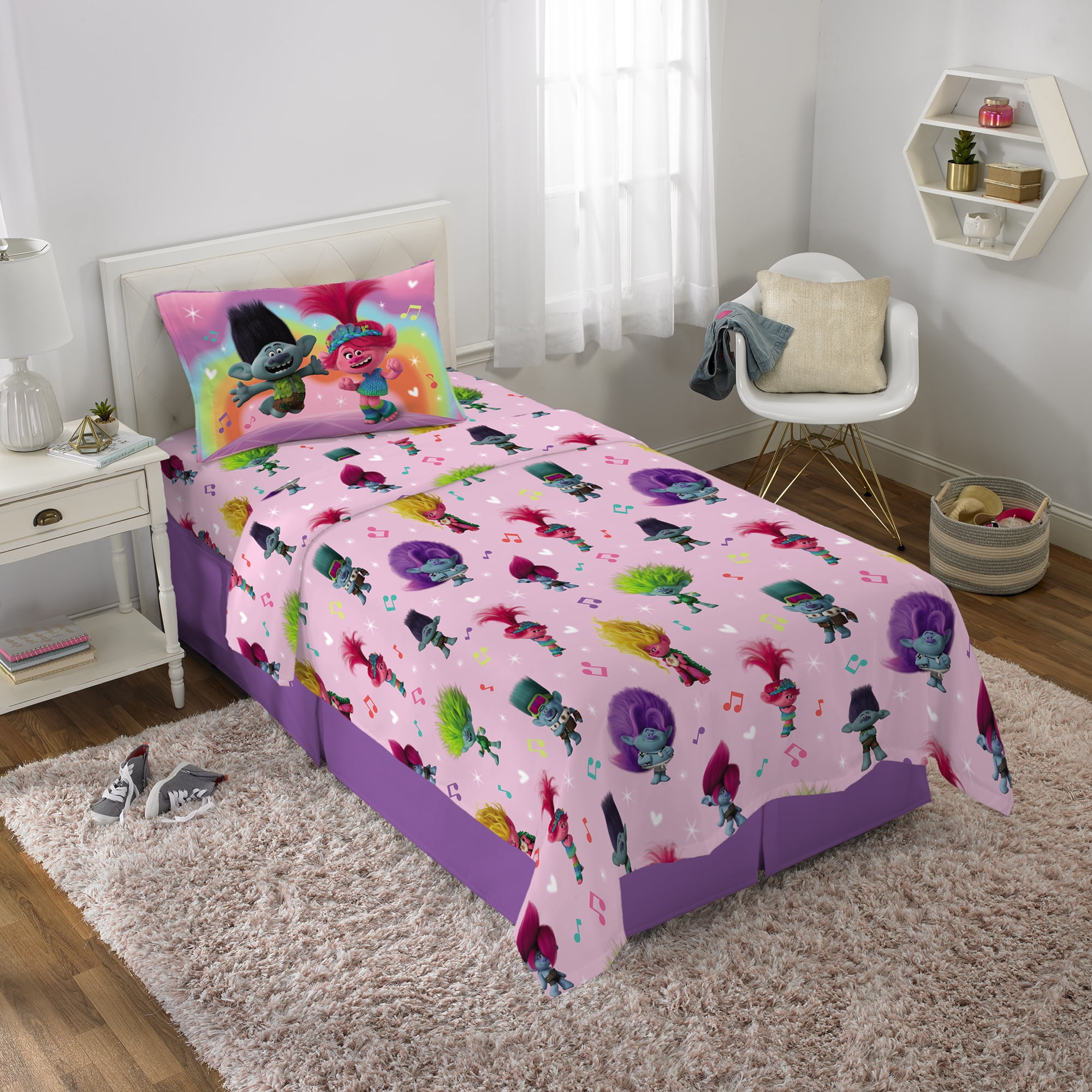 Trolls Collection Multicolored Quilt Cover Set - Single/Double/Queen/King Size - Polyester - New With Tags