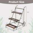 thumbnail image 2 of Gymax 3-Tier Metal Plant Stand Ladder Shaped Flower Pot Holder Storage Rack w/ Wheels, 2 of 10