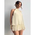 thumbnail image 6 of Women's Solid Color Casual Halter Mini Bubble Dress, Summer Dresses For Women, 6 of 10