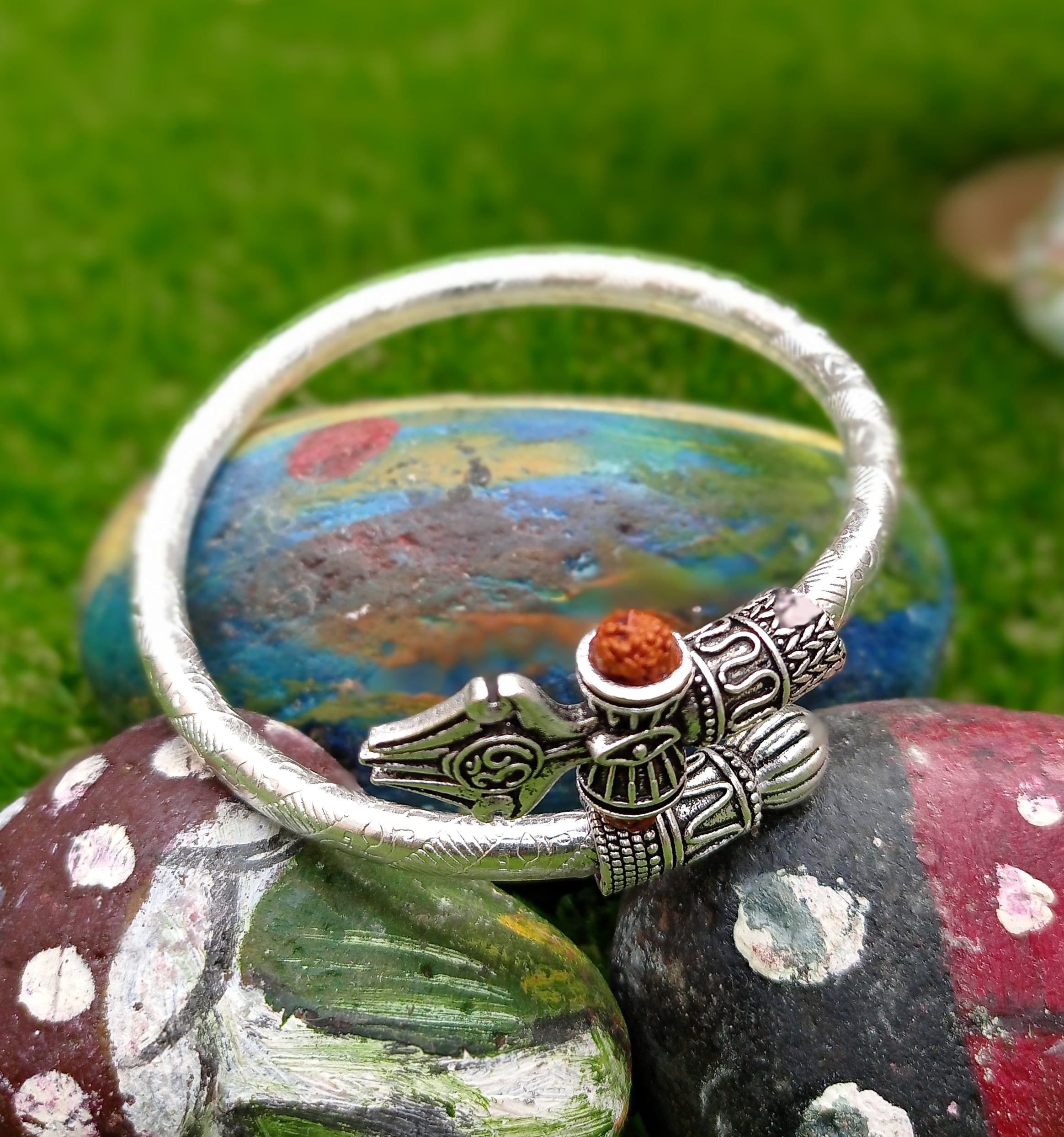 Wonder Care Shiv Bracelet Cuff Kada for men| Lord Shiva Bahubali Brass Bracelet for men| Religious Brass Shiv Kada | Free size Bracelet for Mahashivratri | Mahadev Bracelet