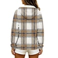 thumbnail image 4 of cocolona Womens Plaid Hoodies Casual Long Sleeve Zipper Vintage Sweatshirts Hooded Drawstring Fall Trendy Outfits, 4 of 7
