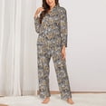 thumbnail image 2 of Vsdgher Zebra Pajamas Set Long Sleeve Sleepwear Womens Button Down Nightwear Pj Sets-Small, 2 of 7