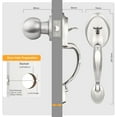 thumbnail image 2 of Satin Nickel Front Door Handle Set,Antique Exterior Door Handle with Interior Door Knob,Entry Handleset with No Lock,1Pack, 2 of 16