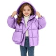 thumbnail image 2 of Lutiedan Hooded Puffer Jackets for Girls Zip Up Long Sleeve Jacket Casual Warm Thicken Winter Coats With Bag 18 Months-7 Years, 2 of 8