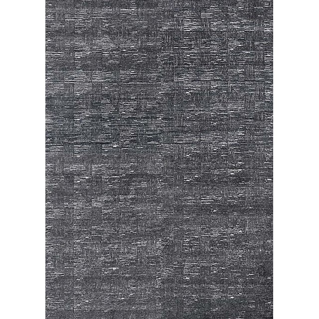 Ahgly Company Machine Washable Indoor Rectangle Industrial Modern Dark Goldray Black Area Rugs, 4' x 6'