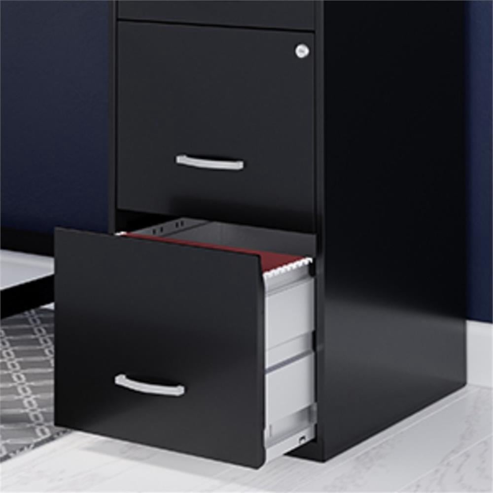 Maklaine 3 Drawer Modern Metal Organizer Filing Cabinet in Artic Silver