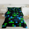 thumbnail image 2 of Homewish Boys Girls Pixelated Miners Bedding Comforter Set 2pcs,Geometric Plaid Twin Comforter Sets Microfiber,Building Blocks Breathable Bedding Set,Luxury Bedroom Decor,Reversible, 2 of 8