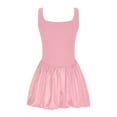 thumbnail image 3 of Women's Dress 2024 Summer Casual Bubble Mini Dress Y2K Square Neck Sleeveless Sundresses for Women Solid Color Swing Tank Party Mini Dresses Sundress for Dancing/Sport/Daily, 3 of 5