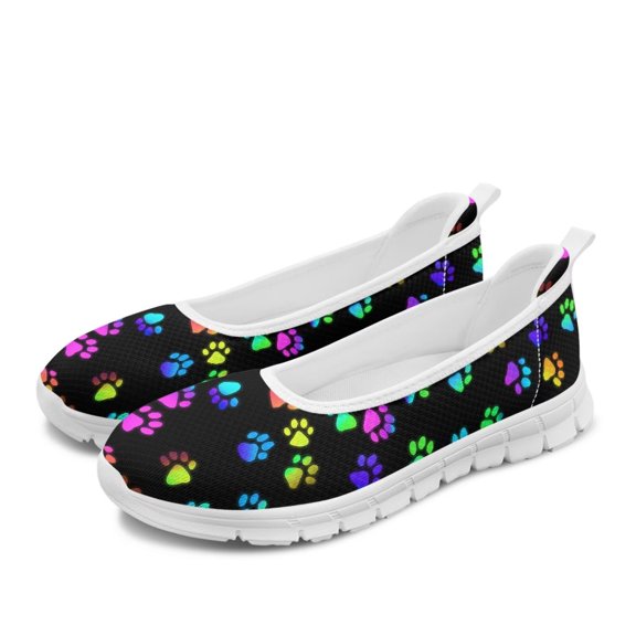 FUIALDOLG Women’s Ballet Flats Knit Mesh Flats Round Toe Shoes Comfy Slip Ons Casual Dress Flats Waling Loafer