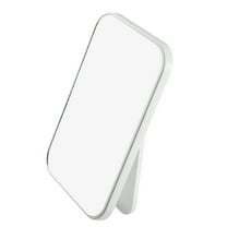Desktop Foldable Makeup Mirror Bedroom HD Square Travel Portable Mirror for Girl Women White 8"x6"