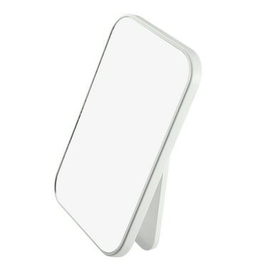 Desktop Foldable Makeup Mirror Bedroom HD Square Travel Portable Mirror for Girl Women White 8"x6"