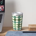 thumbnail image 6 of 12oz Conical Thermal Insulation Cup 4.9×3.2in With Straw No Odor Insulation Effect Is Good For Party Camping Picnic Travel Lightseagreen Colorful Houndstooth_2, 6 of 7