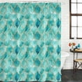 thumbnail image 3 of Teal Geometric Waterproof Fabric Shower Curtain,Modern Morocco Abstract Art Waterproof Fabric Shower Curtain for Bathroom Curtains Bathtubs Hotel Shower Curtains with 12 Hooks Extra Long 72x96, 3 of 8