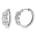 thumbnail image 2 of Vir Jewels 1 CTTW Lab Grown Diamond Hoops Earrings in Sterling Silver With Hidden Post For Women, 2 of 5