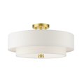 thumbnail image 1 of Livex 51045-12 18"W Ceiling Light Semi Flush Mount 4-Light Brass Off-White, 1 of 2