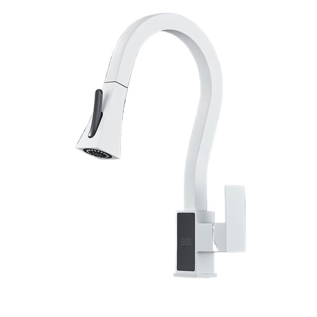 Digital Display Kitchen Faucet, Brushed 4 Functions Single Handle Pull Out Kitchen Sink Mixer Hot And Cold Water Taps ,Versatile Features