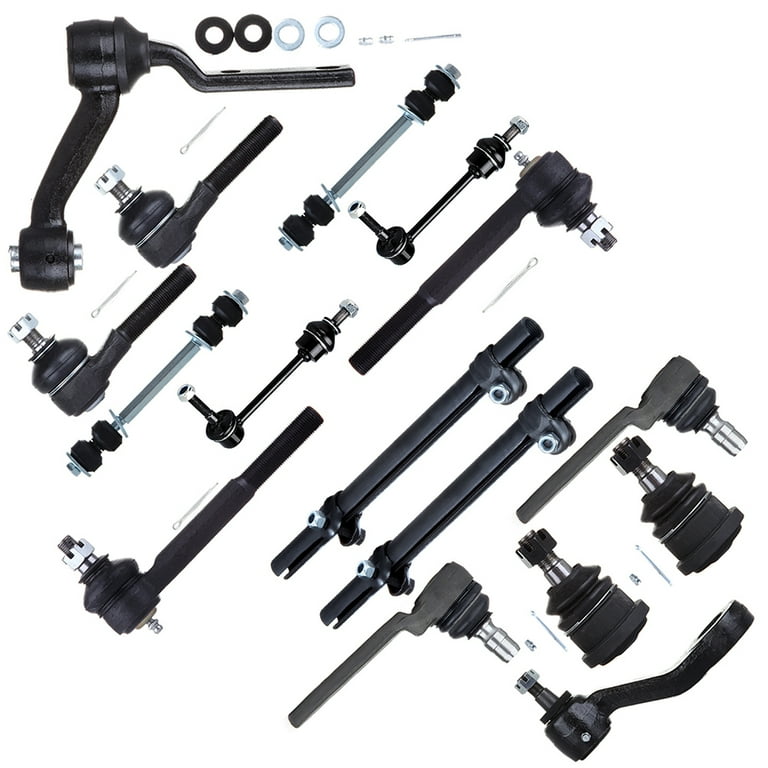 SCITOO 16pcs Suspension Kit -1 Pitman 1 Idler Arm 2 Front 2 Rear Sway Bar  Links 4 Ball Joint 2 Inner 2 Outer Tie Rods 2 Adjusting Sleeves fit