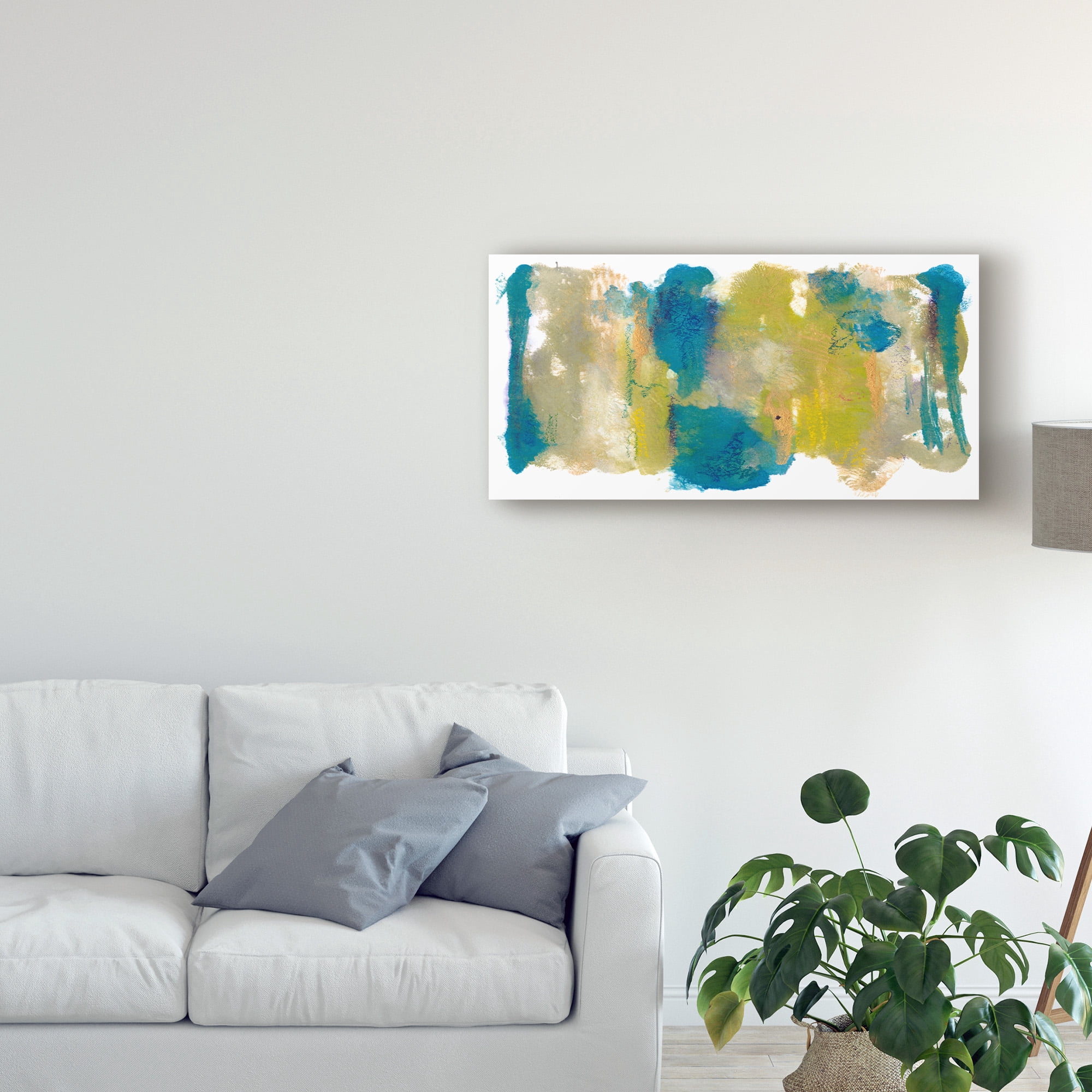 Trademark Fine Art 'Teal And Scribbles II' Canvas Art by Joyce Combs