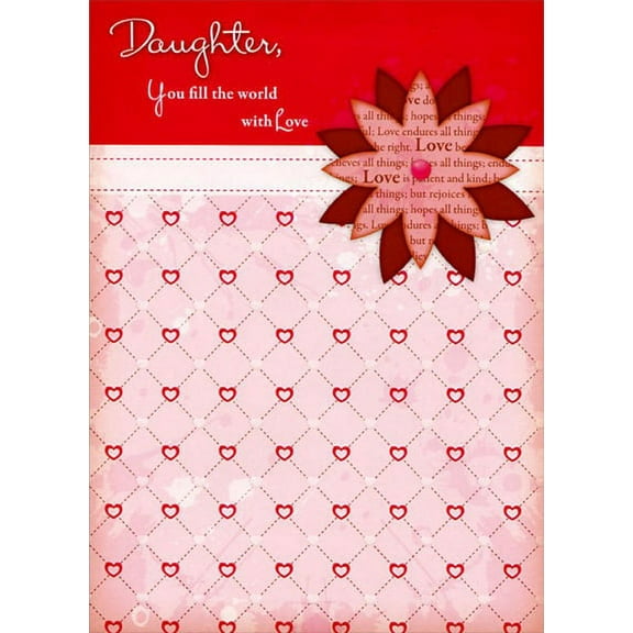 Designer Greetings Heart Wallpaper and Flower: Daughter Mother's Day Card