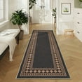 thumbnail image 4 of Haperlare 2'x6' Washable Easy Jute Rugs Modern Bordered Carpet, Geometric Indoor Outdoor Rug Non Slip Low Pile Floor Mat for Living Room Bedroom Patio, Black Coffee, 4 of 8