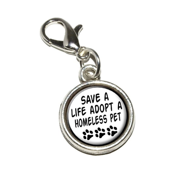 Save a Life Adopt a Homeless Pet - Dog Cat Adoption Bracelet Charm